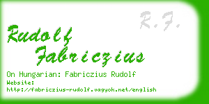 rudolf fabriczius business card